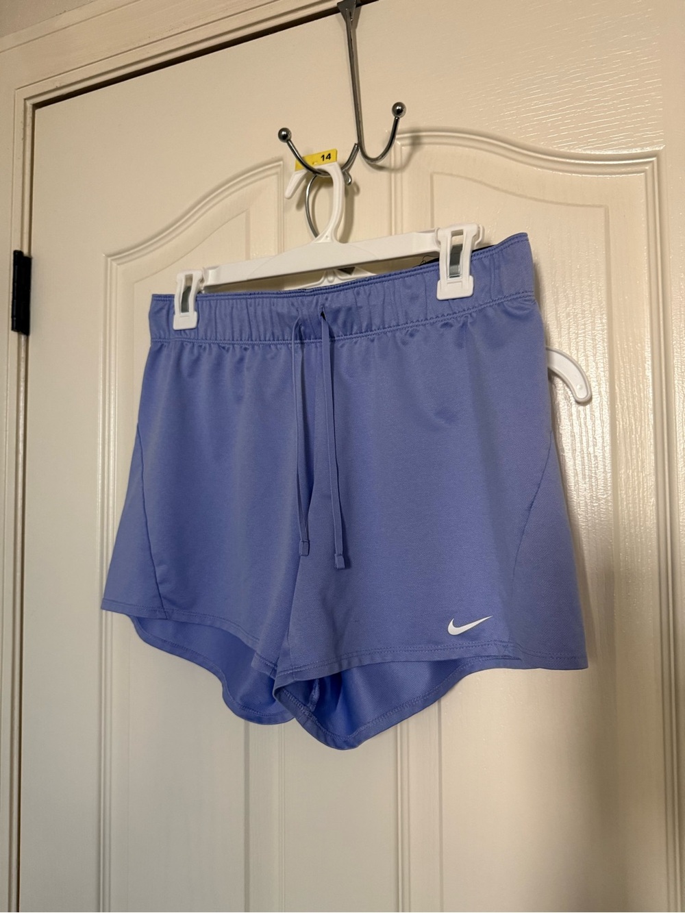 Nike Women's Lavender Athletic Shorts with White Swoosh